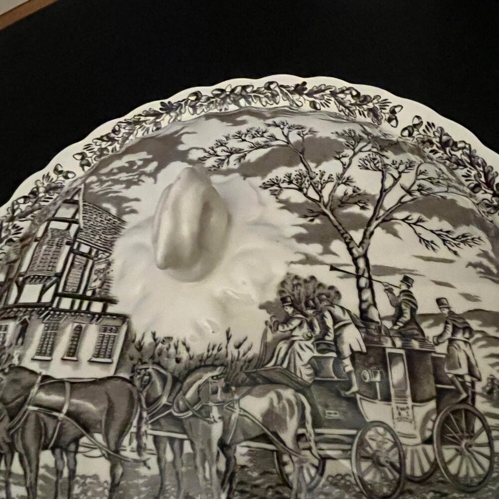 Transfer ware Brown Ironstone Casserole Bowl - Picture 2 of 12